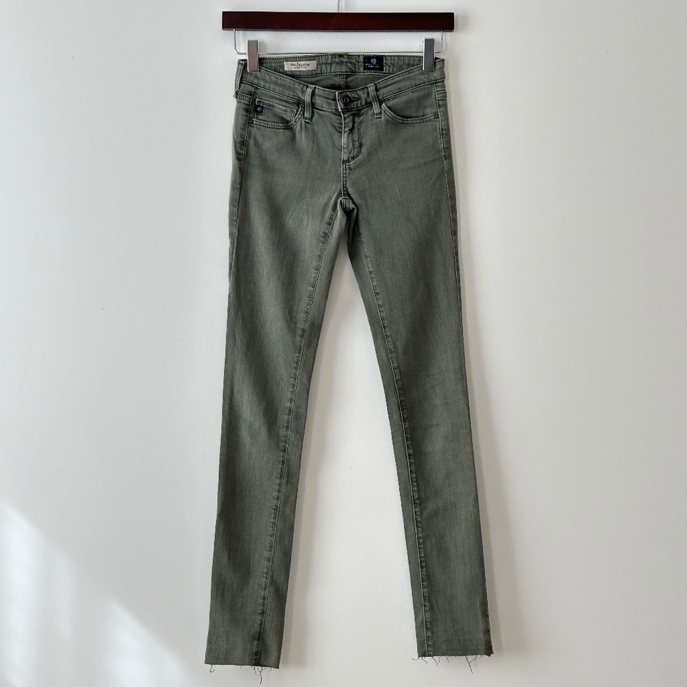 AG Adriano Goldschmied Women's Skinny Jeans in Olive Green